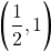 \bigg(\dfrac{1}{2}, 1\bigg)