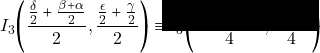 &Iota;_3 \Bigg(\dfrac{\frac{\delta}{2}+\frac{\beta+\alpha}{2}}{2},\dfrac{\frac{\epsilon}{2}+\frac{\gamma}{2}}{2}\Bigg) \equiv I_3 \Bigg(\dfrac{\alpha+\beta+\delta}{4},\dfrac{\gamma+\epsilon}{4}\Bigg)