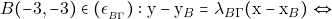 \[&Beta;(-3,-3)\in (\epsilon_{_{B\Gamma}}):\mathrm{y} - \mathrm{y}_{B} = \lambda_{B\Gamma}(\mathrm{x} - \mathrm{x}_{B}) \Leftrightarrow\]